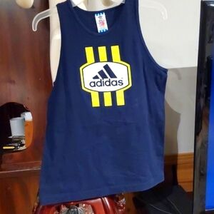 BOYS ADIDAS SLEEVELESS TANK TOP TEE SIZE SMALL for large boys